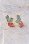 Heliophilia Silver Pendientes de Latón Dorados con Circonio